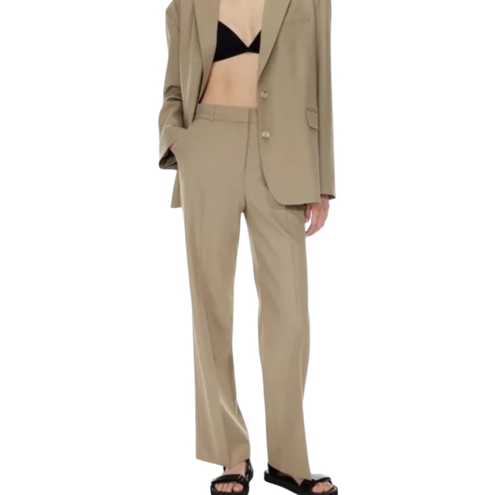 Aritzia Babaton Agency Pant City Wool Tan Women's 4